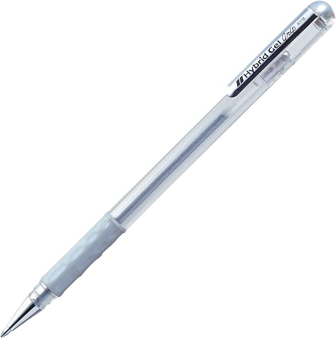BOLÍGRAFO PENTEL HYBRID GEL PLATA