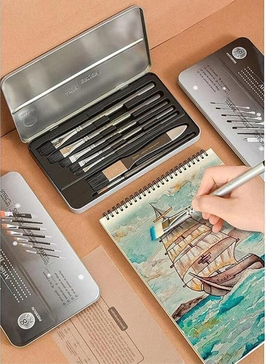 SET EN LATA PINCELES ARTÍSTICOS GIORGINE 8PZAS