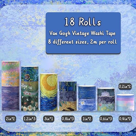 WASHI TAPE VAN GOGH 18 PZAS
