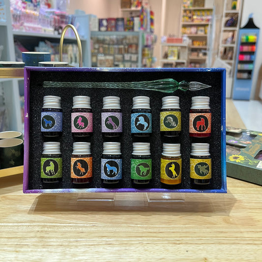 SPIRAL GLASS PEN 12 TINTAS