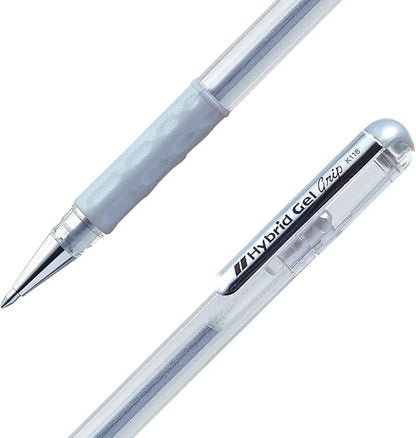 BOLÍGRAFO PENTEL HYBRID GEL PLATA