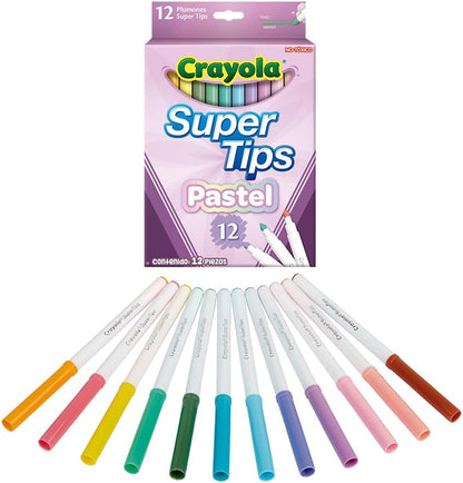 CRAYOLA SUPERTIPS PASTEL 12 PZAS
