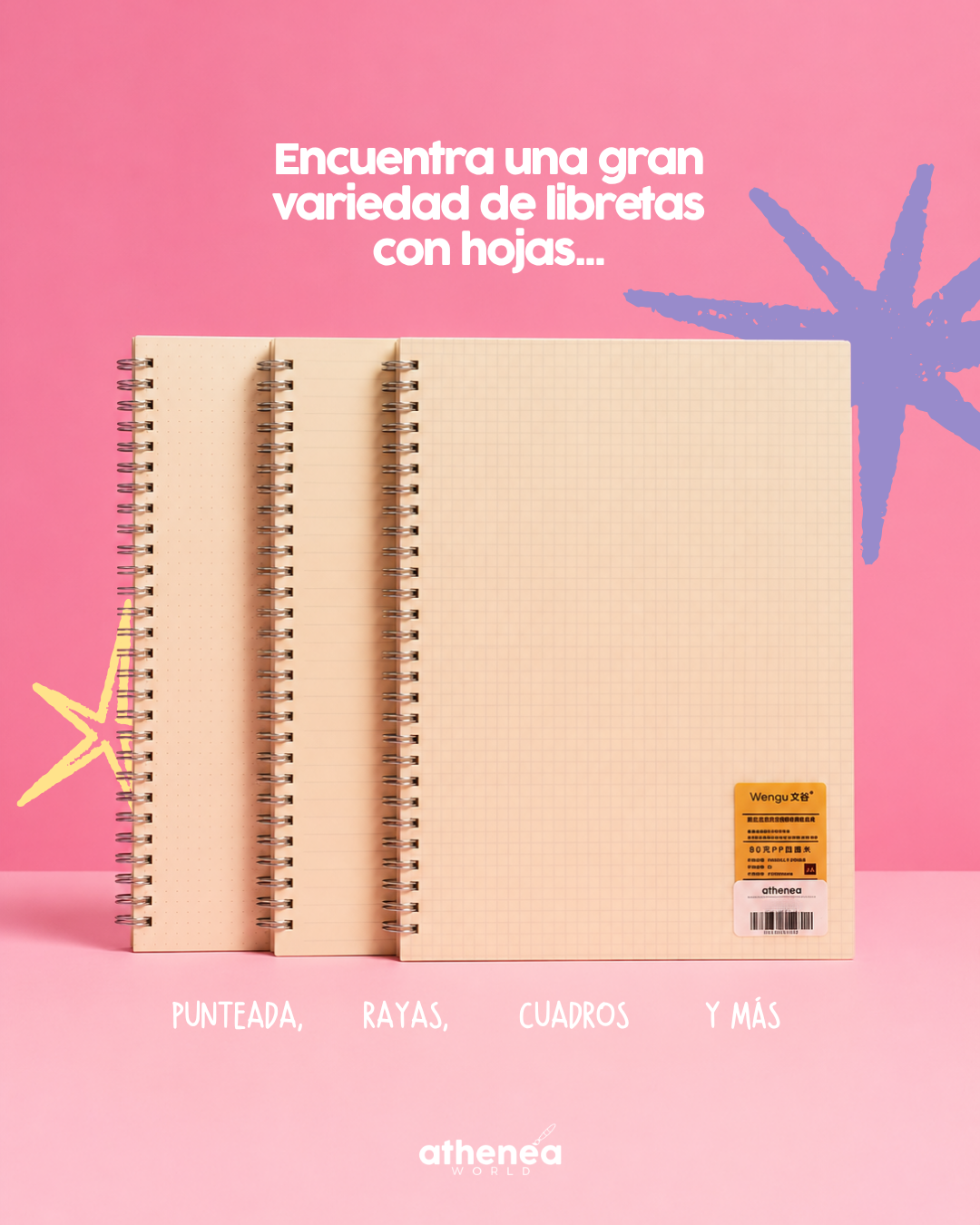 Libreta Wengu A4 Cuadros