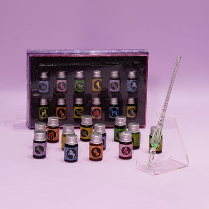 Spiral Glass Pen 12 tintas