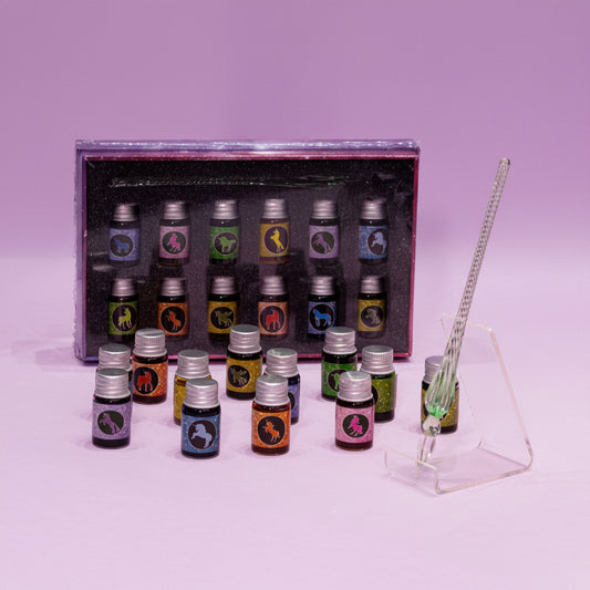 Spiral Glass Pen 12 tintas