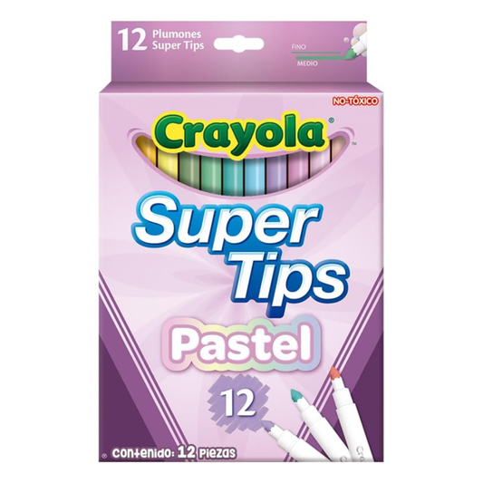 CRAYOLA SUPERTIPS PASTEL 12 PZAS